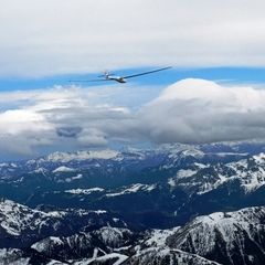 Flugwegposition um 08:36:42: Aufgenommen in der Nähe von Gemeinde Klösterle, Österreich in 3590 Meter